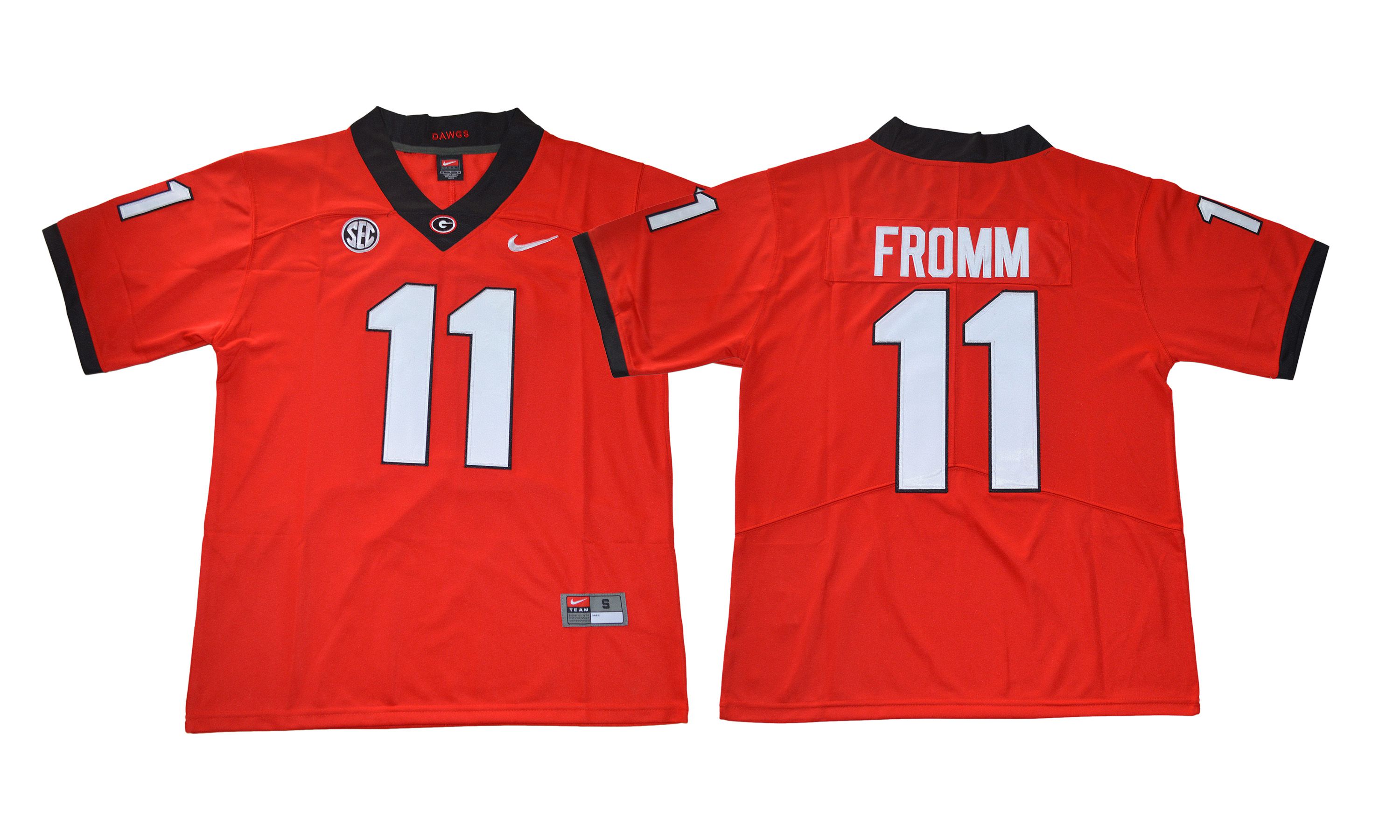 Men NCAA 2017 Georgia Bulldogs #11 Jake Fromm red Jersey->->NCAA Jersey